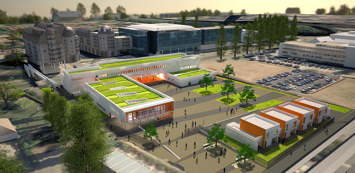1_vue aérienne du collèfge et des logements