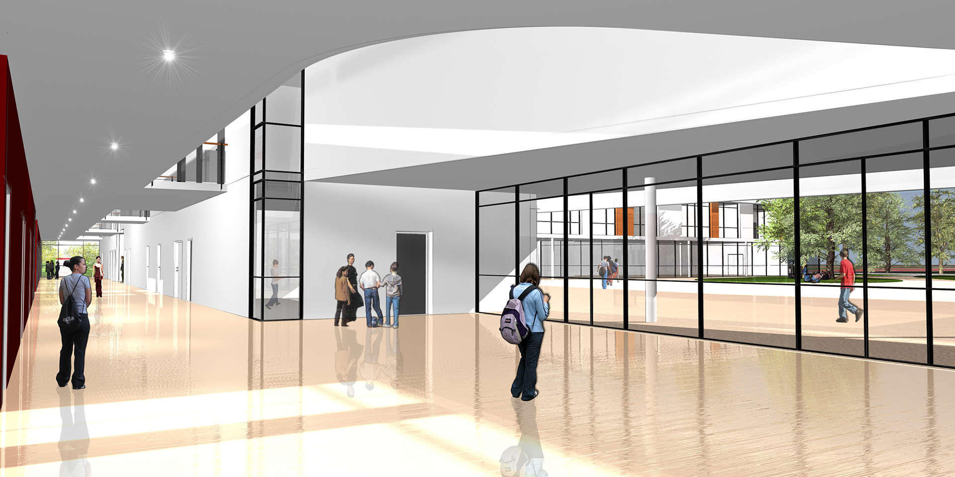 3-Vue perspective du hall d'entrée